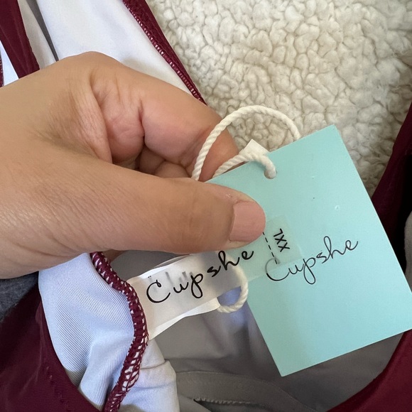 NWT Maroon Cupshe One Piece Swimsuit - Picture 3 of 3